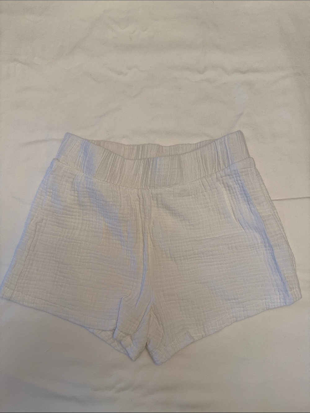 Girls 100% Cotton Splendid White High-Waist Elastic Shorts